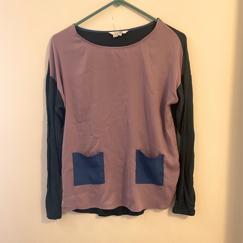 Boden color block long sleeve top